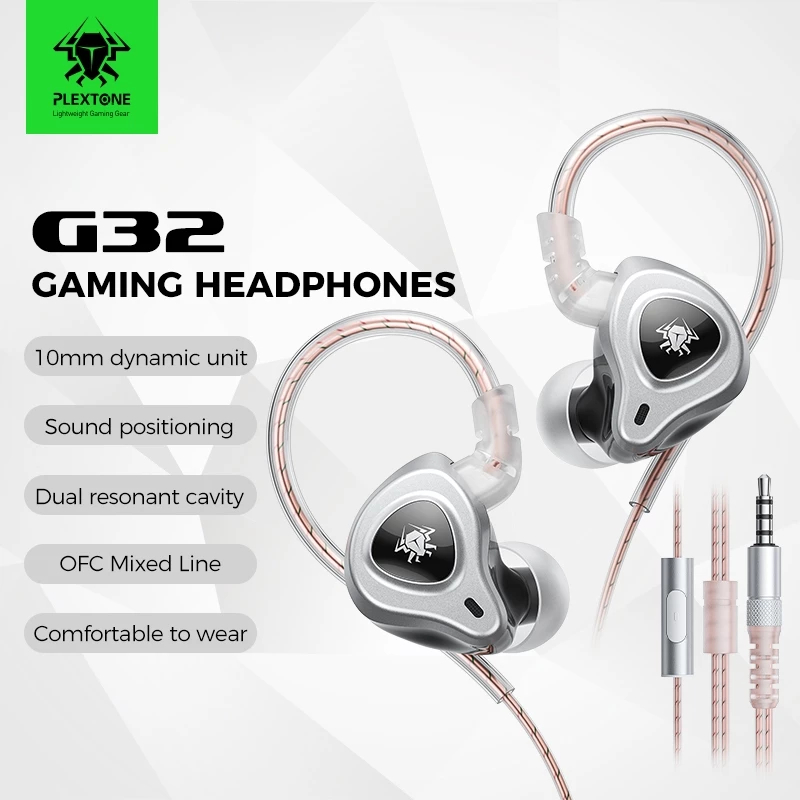 Tai Nghe Gaming PLEXTONE G32 In Ear Có Mic Bass Mạnh Nghe Footstep Giá Rẻ ( Bản Type C )