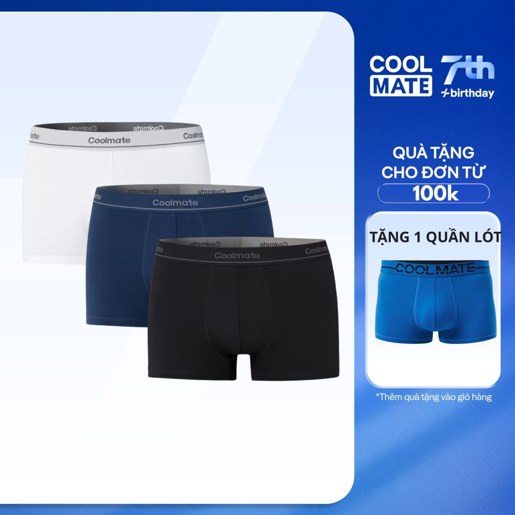 [Mua 3 tặng 1] Combo 3 Quần Lót Nam Trunk Cotton Stretch Coolmate Outlet