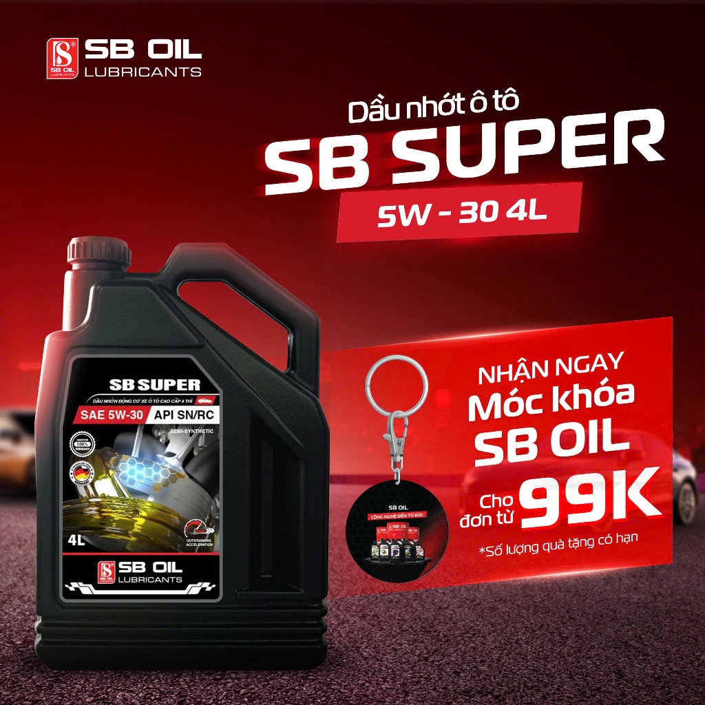 Dầu Động Cơ Ô Tô SB OIL Super 5W30 API SN/RC Turbo Can 4L