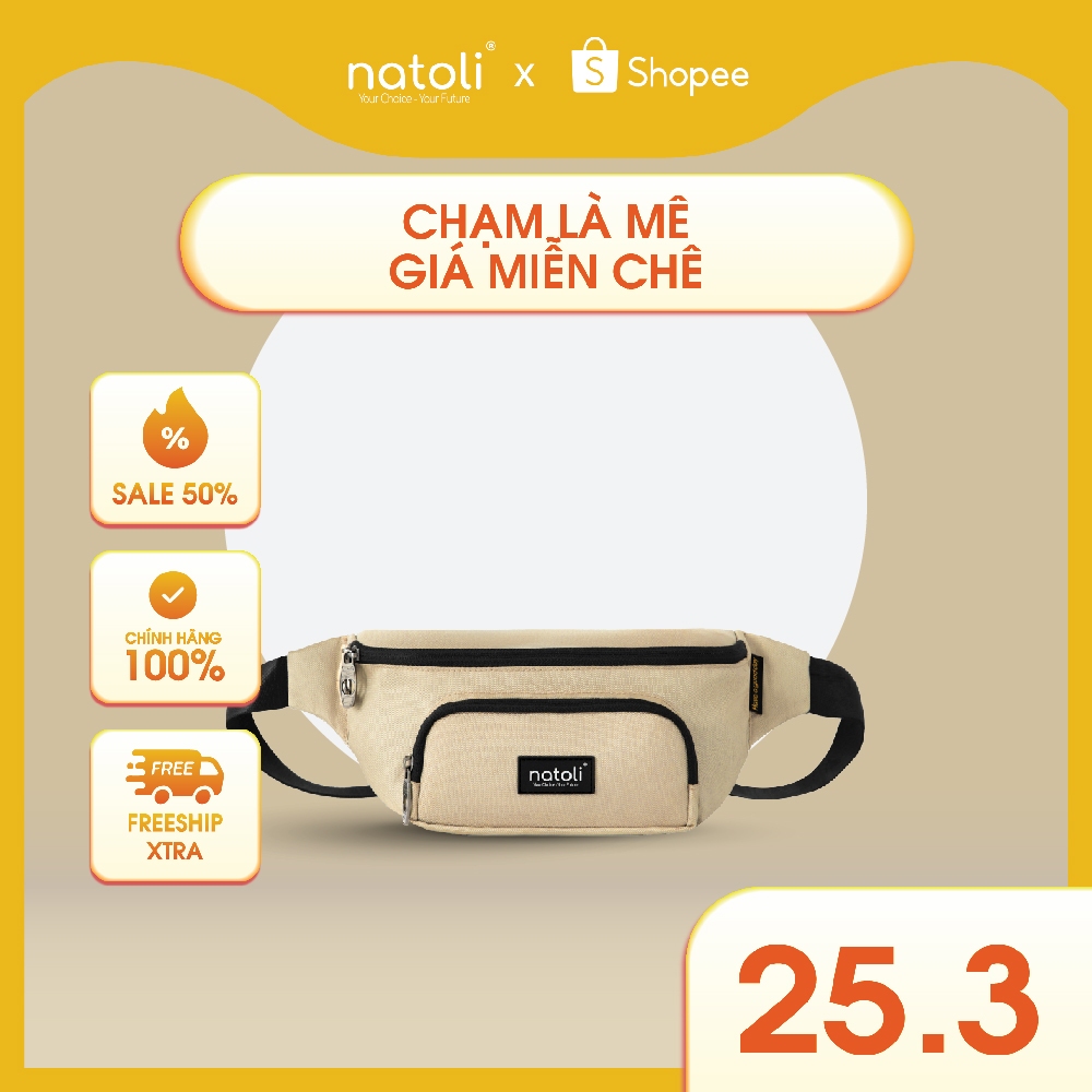 Túi bao tử nam nữ chính hãng NATOLI nhiều ngăn chống nước thời trang cao cấp - Cali Cross Bag T14