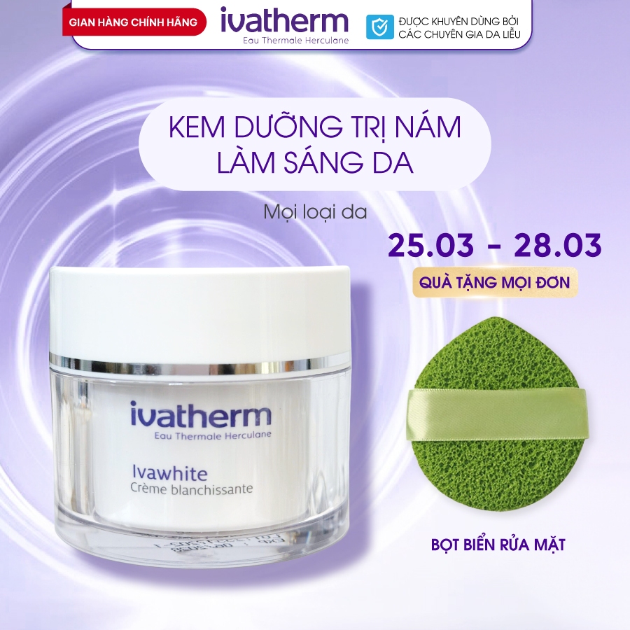 [Mã INBAU704 giảm 70K đơn 449K] Kem dưỡng giảm nám sáng da Ivawhite Whitening Cream – Ivatherm 50ml