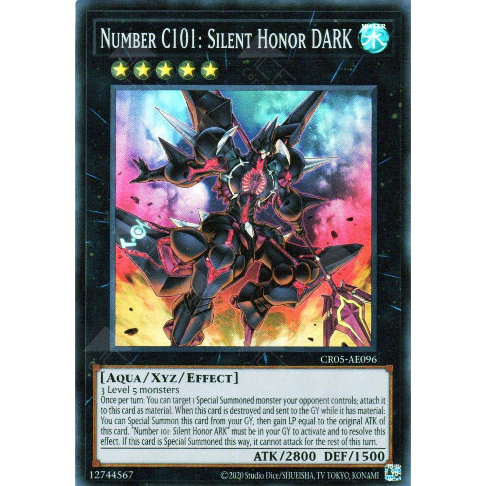 [ Bài Yugioh Chính Hãng ] CR05-AE096 Number C101: Silent Honor DARK (SR)
