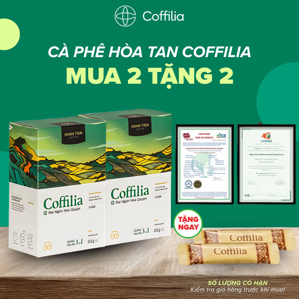 [Mua 2 Tặng 2] Cà Phê Hòa Tan 3in1 Coffilia Đại Ngàn Hóa Quyện, Vị Đậm Thơm Ngon Chuẩn Vị - CF01