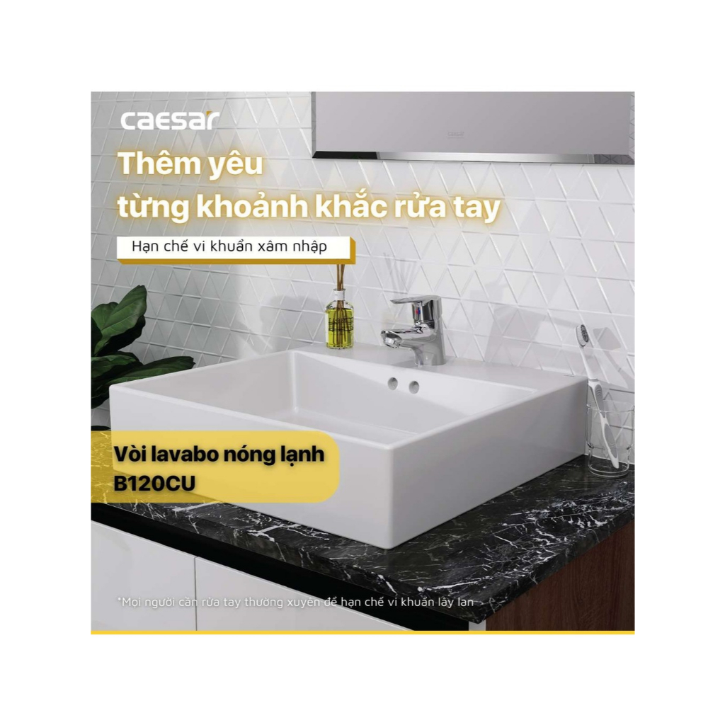 Vòi chậu lavabo nóng lạnh Caesar B120CU