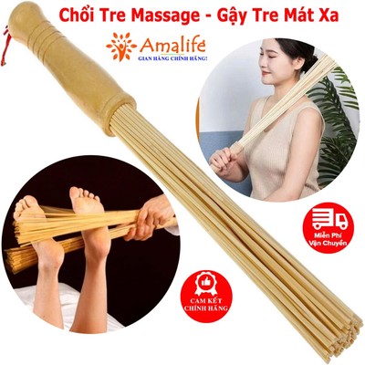 Chổi Tre Massage Dùng Cho Phòng Xông Hơi Và Tắm Hơi, Gậy Tre Mát Xa Bằng Tre Tự Nhiên Thư Giãn Cơ Thể Hãng Amalife