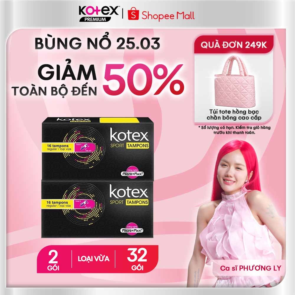 Combo 2 Kotex Tampon gói 16 miếng