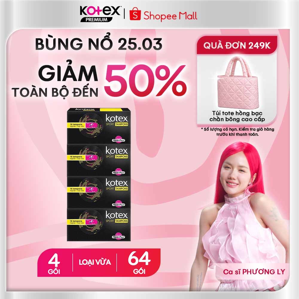 Combo 4 Kotex Tampon gói 16 miếng