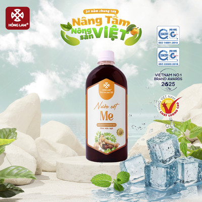 Nước cốt me tươi Hồng Lam, dạng chai (500ml và 1000ml). Có vị chua, ngọt