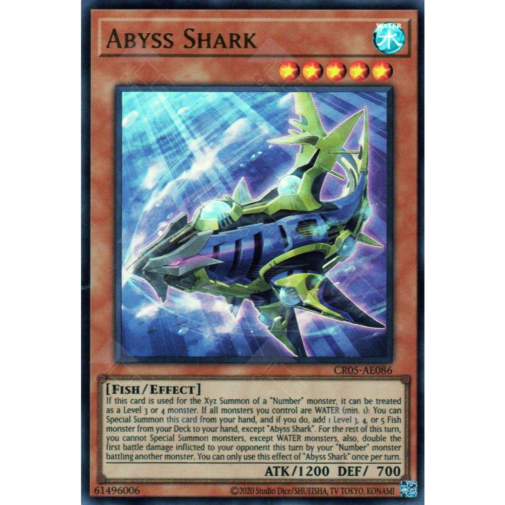 [ Bài Yugioh Chính Hãng ] CR05-AE086 Abyss Shark (UR)