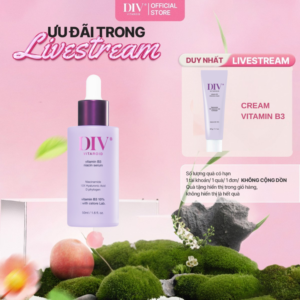 [KOL] Serum DIV Vitamin B3 Hỗ Trợ Dưỡng Sáng Làm Đều Màu Da Với 10% Niacinamide 50ml