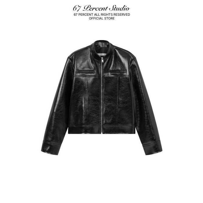 Áo Khoác Da Form Ngắn Chất Liệu Faux Leather 67PERCENT/67% - ELEKTRA LEATHER JACKET
