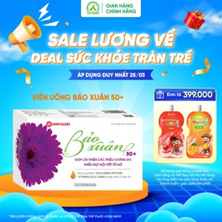 Viên uống Bảo Xuân 50+ Hỗ trợ cân bằng nội tiết,giảm bốc hỏa, giảm khô sạm - Hộp 30 viên
