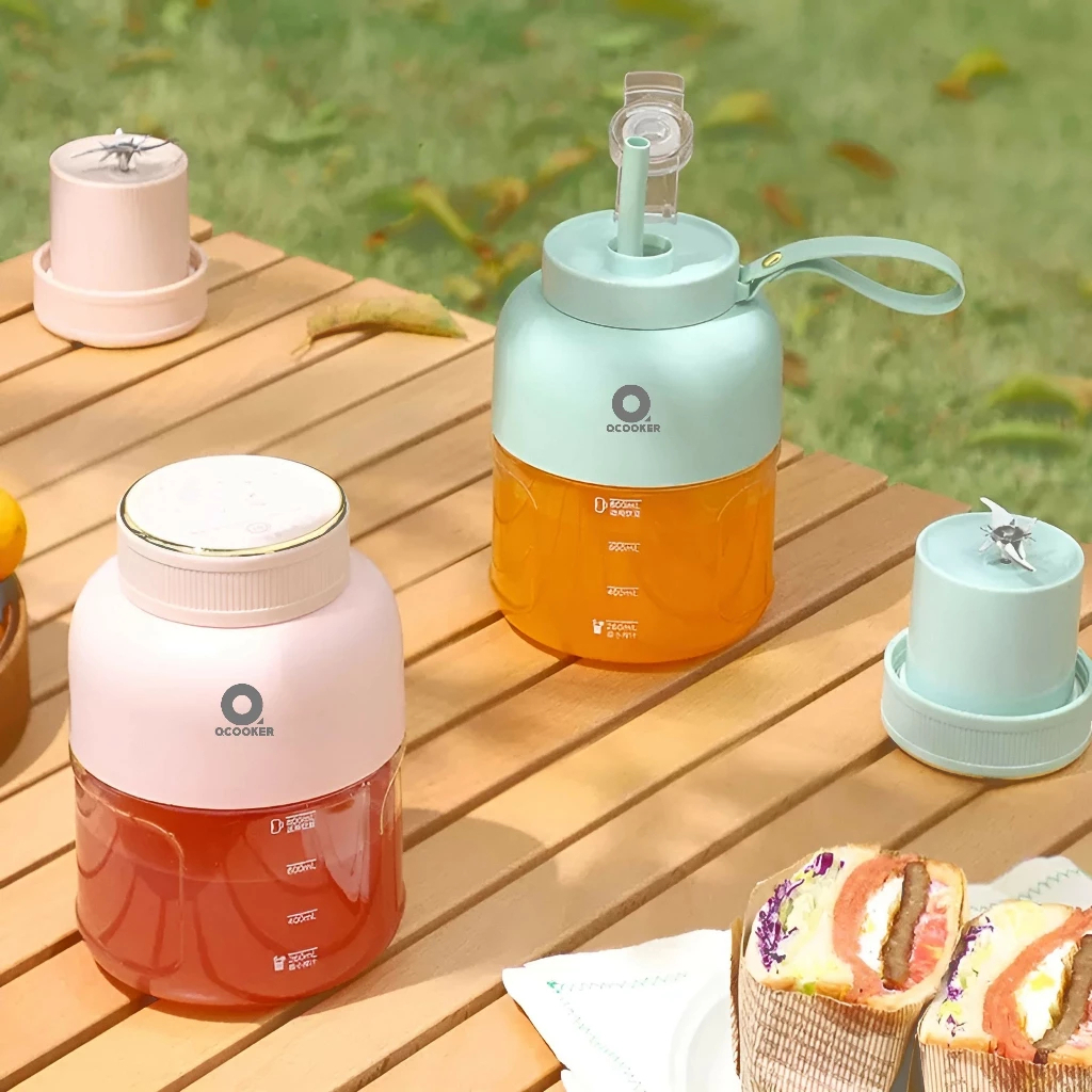 Máy Xay Sinh Tố Cầm Tay Xiaomi Qcooker, Xay Hoa Quả Công Suất Lớn, Chất Liệu An Toàn[ Tặng kèm nắp quai xách]