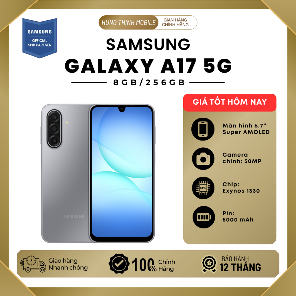 Điện thoại Samsung A17 5G 8GB/256GB Chính Hãng Samsung Việt Nam