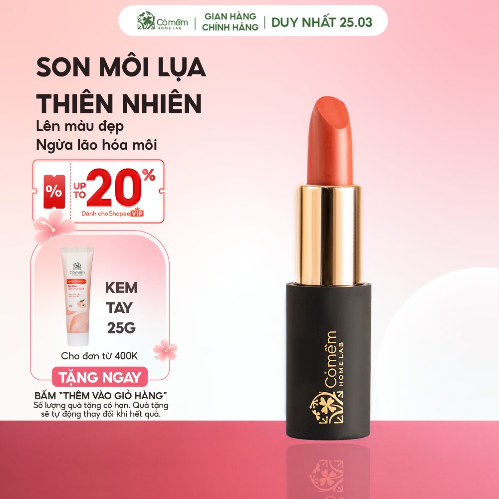 Son Môi Lụa Thành Phần Thiên Nhiên Bảng Màu Đẹp Đa Dạng Cỏ Mềm 4g