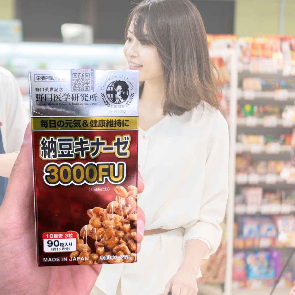 [Chính hãng] Viên Uống Natto Kinase 3000FU 90 viên Noguchi Nhật Bản Giúp Phòng Ngừa Đột Quỵ, Tai Biế