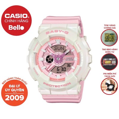 Đồng hồ Dây nhựa Nữ Casio BABY-G BA-110PD-4ADR chính hãng bảo hành 5 năm Pin trọn đời