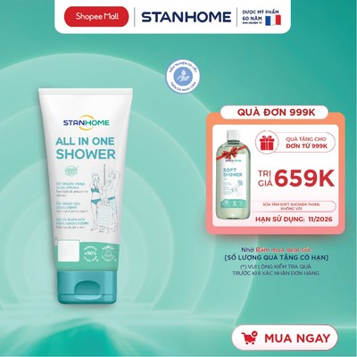Sữa tắm, rửa mặt, gội đầu 3 trong 1 khử mùi, làm sạch cho da  Stanhome All In One Shower Ge