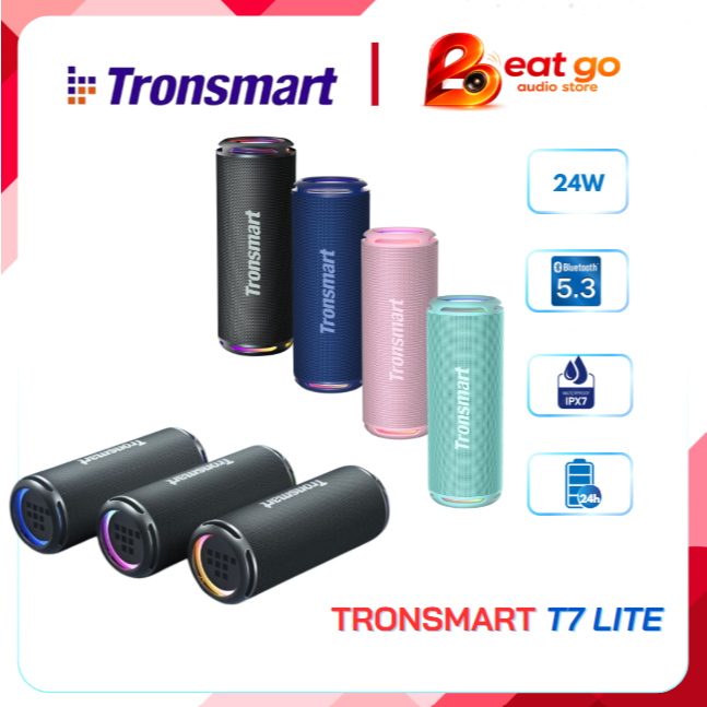 Loa bluetooth Tronsmart  T7 Lite 24W, LED RGB, chống nước IPX7, chơi nhạc lên tới 24h, ghép đôi loa 