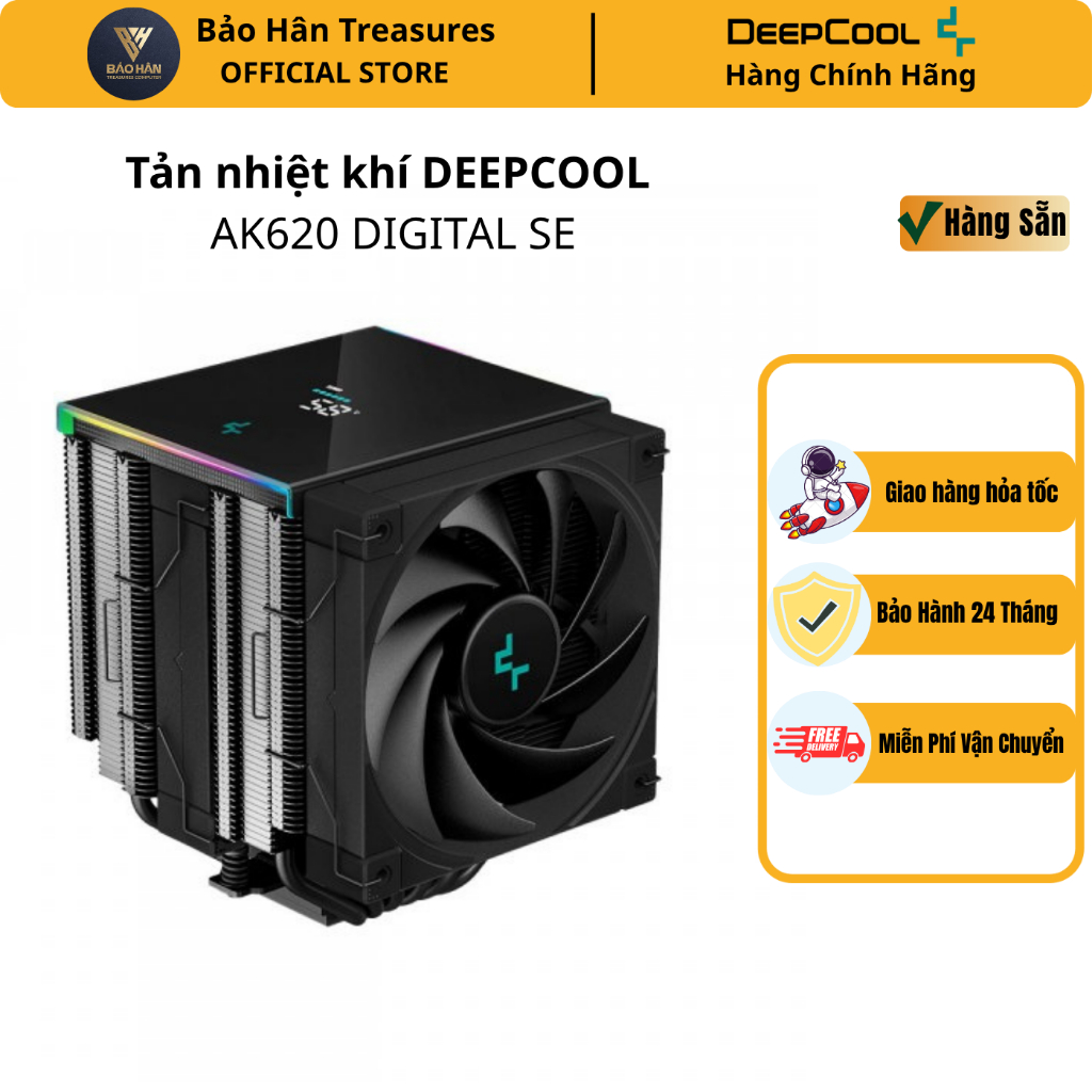 Tản nhiệt khí DEEPCOOL AK620 DIGITAL SE ( Black/ White) - Hàng Chính Hãng
