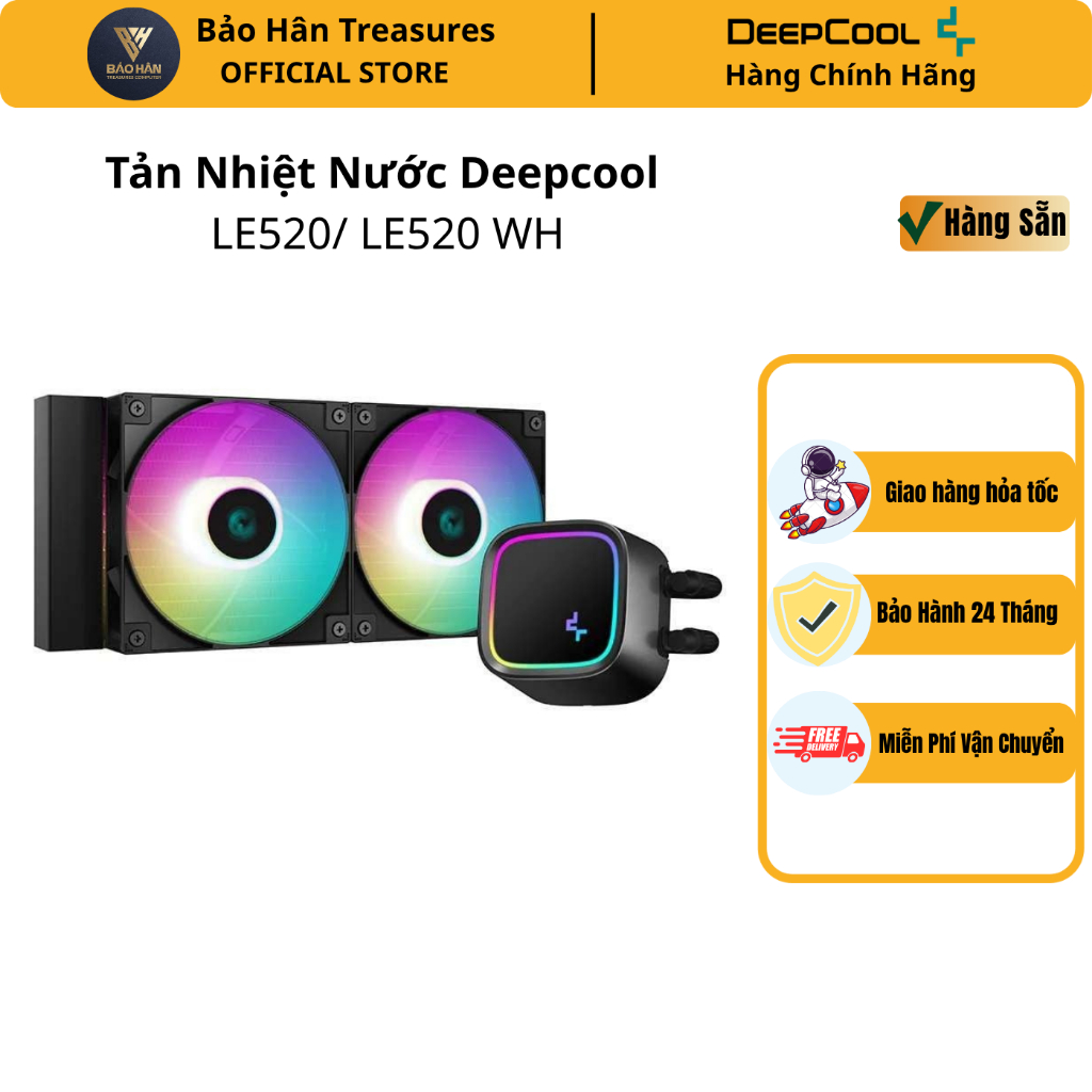 Tản Nhiệt Nước Deepcool LE520/LE520 WH (Black/ White) - Hàng Chính Hãng
