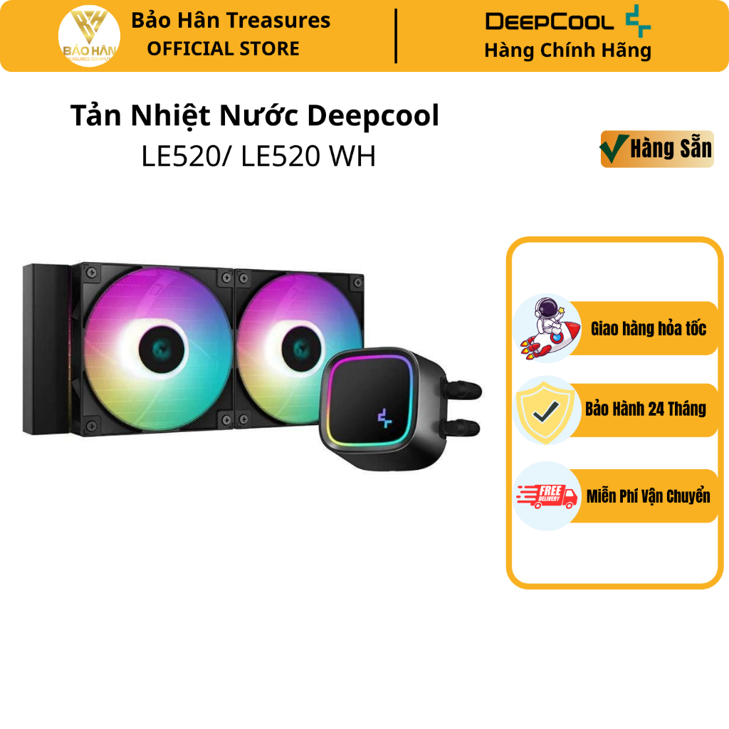 Tản Nhiệt Nước AIO Deepcool LE520/ LE520 WH (Black/ White) - Hàng Chính Hãng