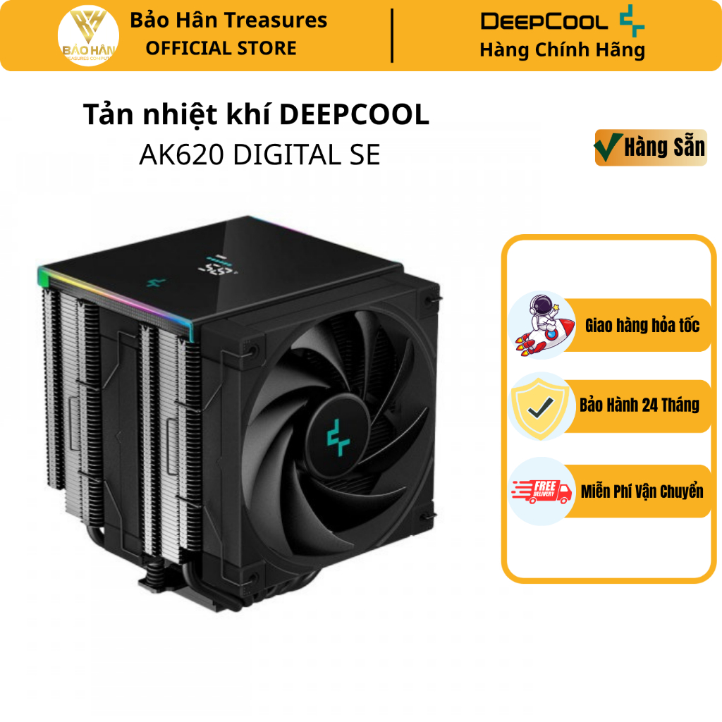 Tản nhiệt khí CPU DEEPCOOL AK620 DIGITAL SE ( Black/ White) - Hàng Chính Hãng