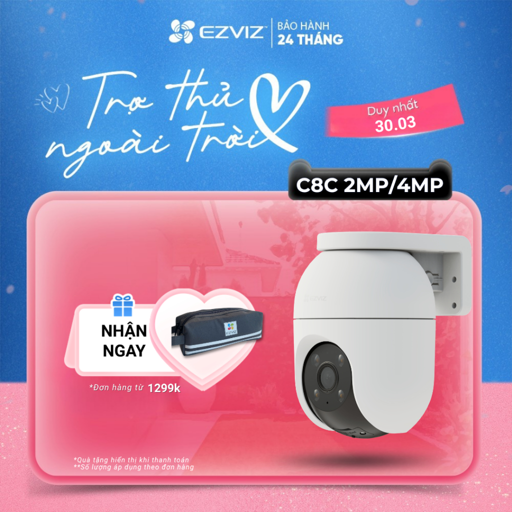 Camera WIFI Ngoài trời EZVIZ C8c 2MP/4MP - Bản nâng cấp của H8C Ghi hình màu ban đêm, Phát hiện ngườ