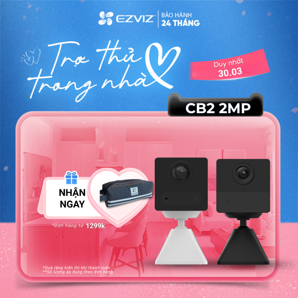 Camera WIFI EZVIZ CB2 Không Dây Pin Sạc 2000 mAh (Nâng Cấp từ BC2), Đầu Sạc Type-C