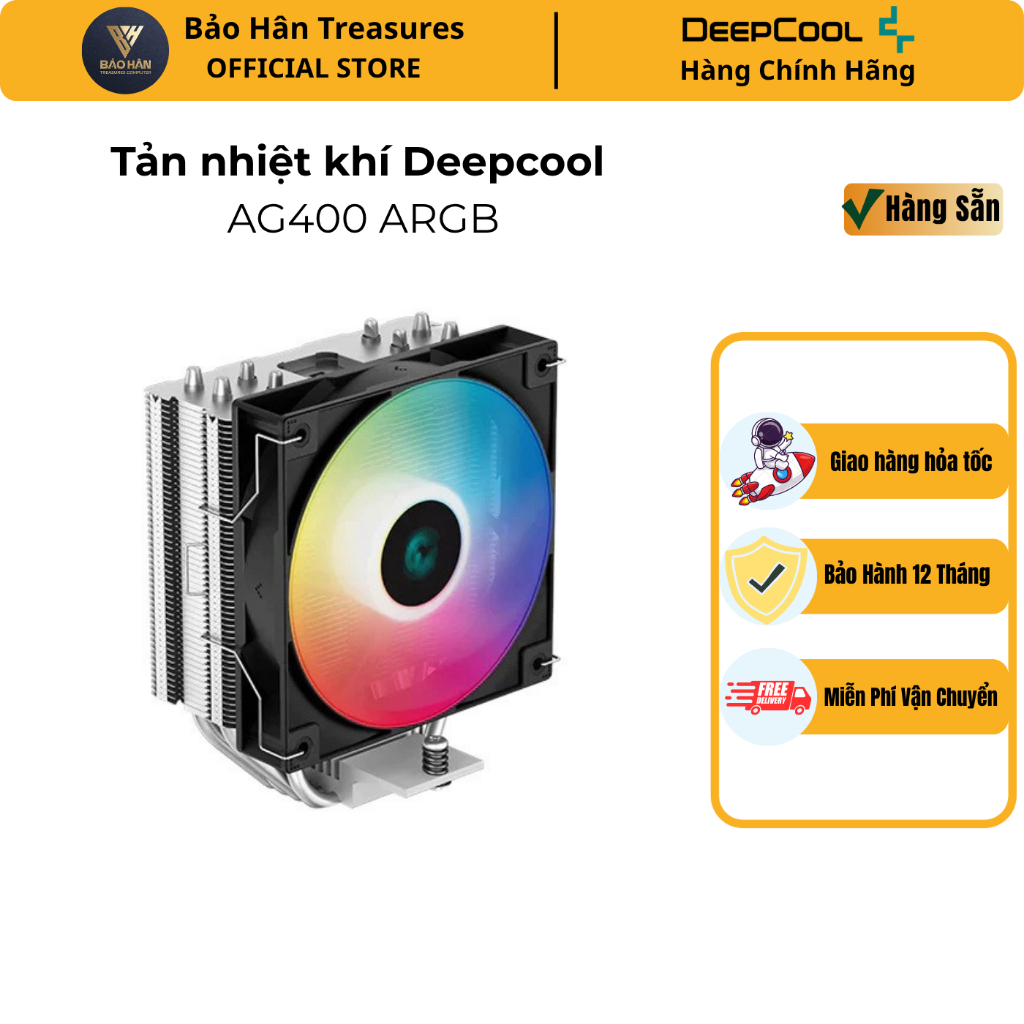 Tản nhiệt khí Deepcool AG400 LED/ ARGB/ PLUS) - Hàng Chính Hãng