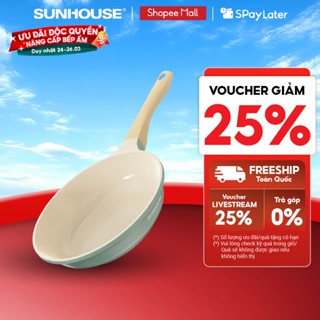 Chảo chống dính đáy từ Sunhouse SHG20-26-28EC - Công nghệ đúc nguyên khối - Chống dính 2 lớp - Sử dụng mọi loại bếp
