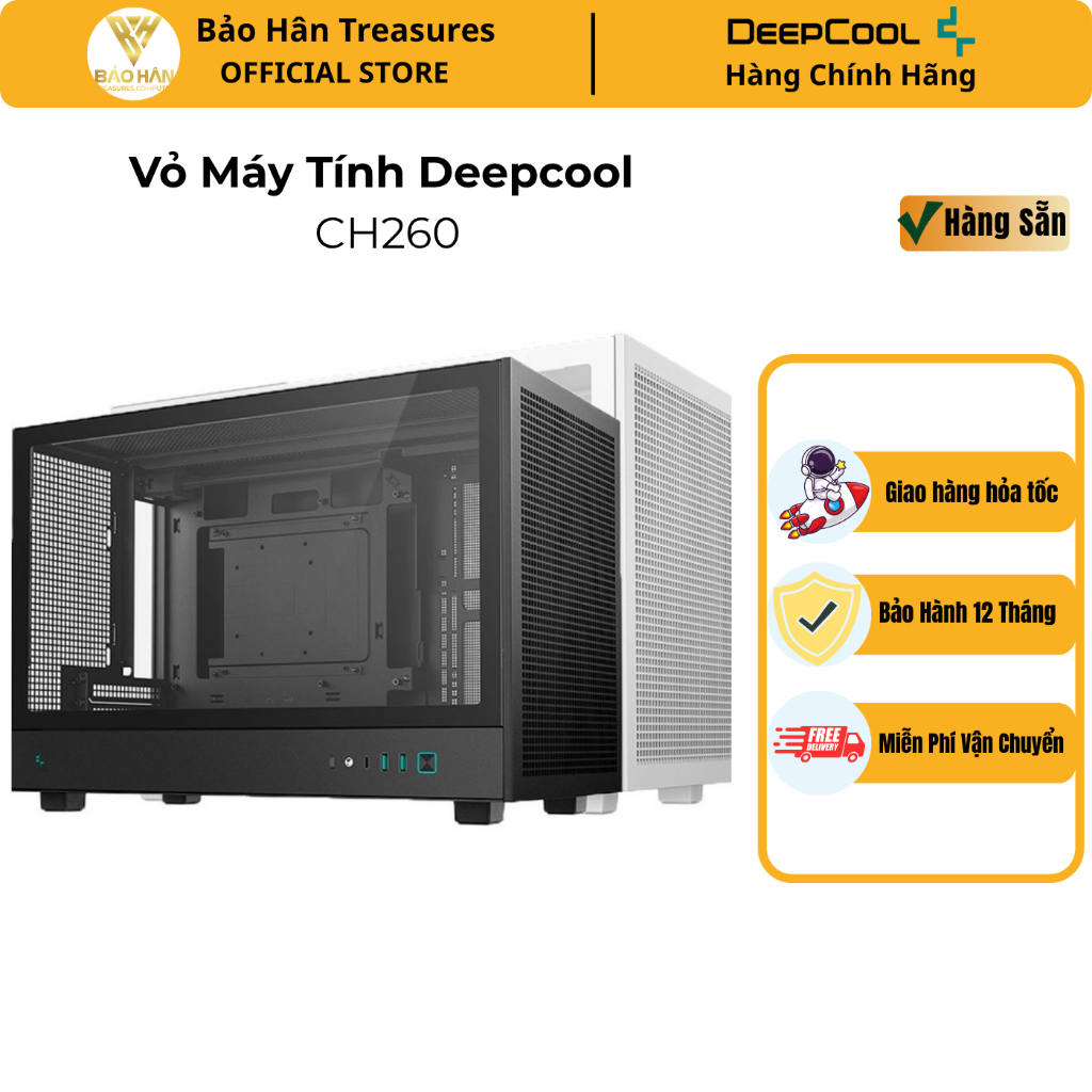 Vỏ Case Máy Tính DEEPCOOL CH260 ( Black/ White) - Hàng Chính Hãng