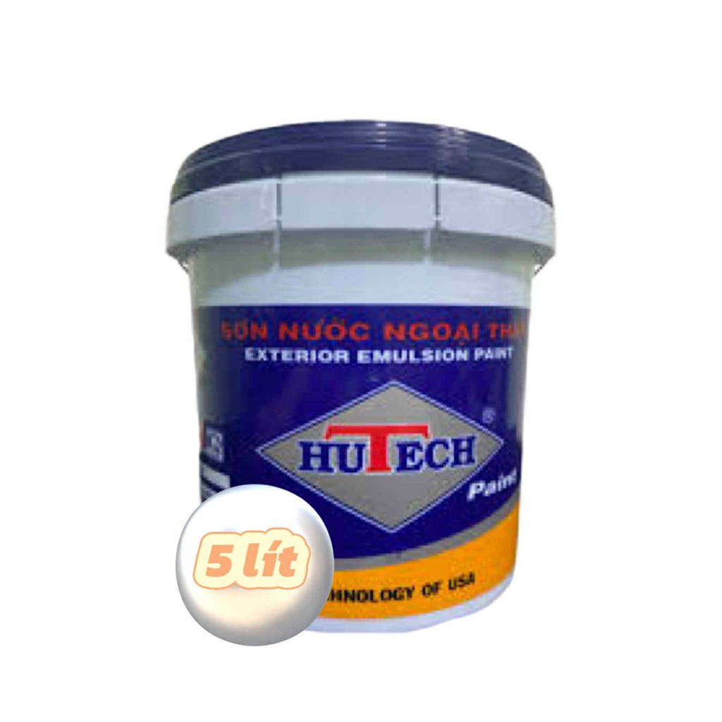 SƠN Ngoài Trời  HUTECH ( lon 5 lít ) màng Sơn láng mịn màu sắc bền đẹp và chống nấm mốc
