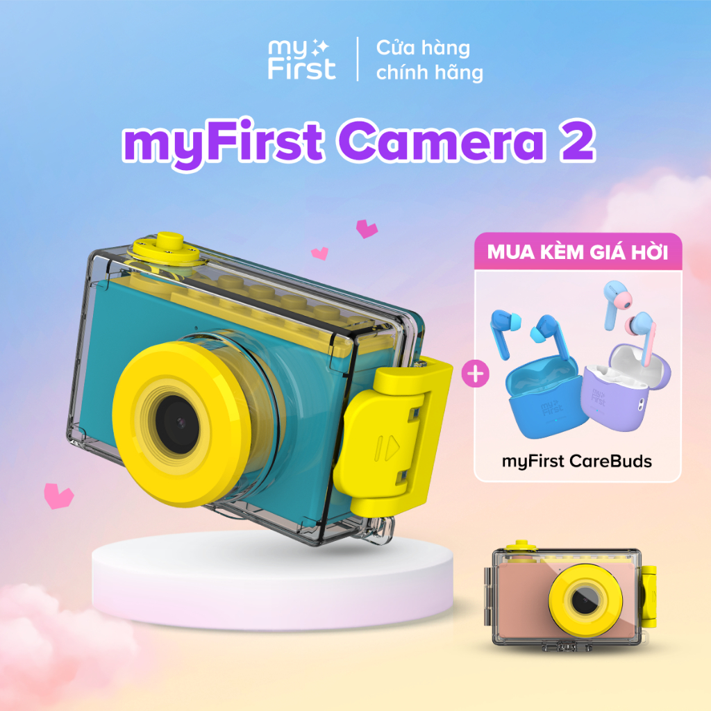 [TẶNG VỎ CHỐNG NƯỚC] Máy ảnh trẻ em myFirst Camera 2 - Máy ảnh kỹ thuật số mini cho bé chống sốc