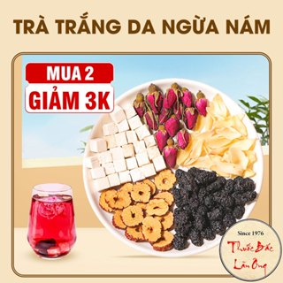 5-10 Set trà hoa hỗ trợ trắng da, set trà thảo mộc gồm Táo đỏ, bạch linh, dâu tằm, hoa hồng, bách hợp