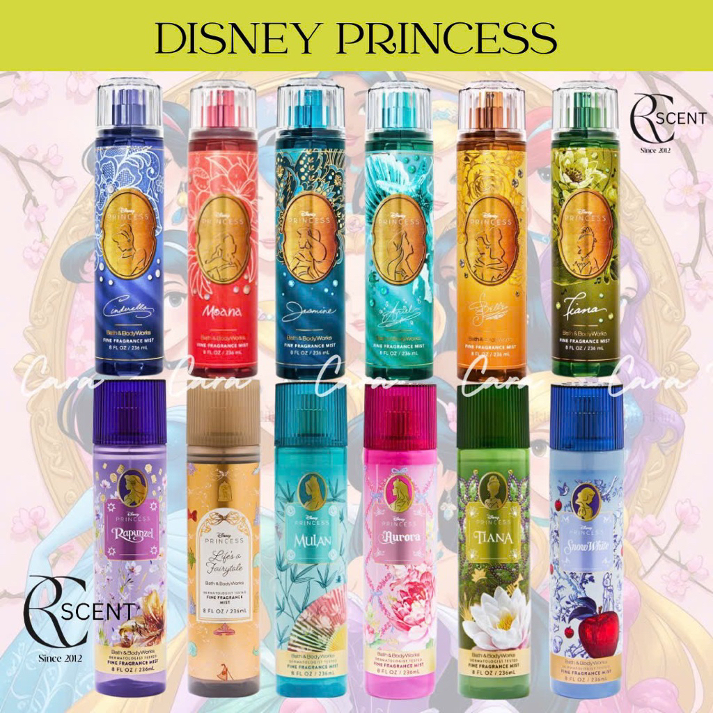 Disney Princess_AURORA |TIANA| CINDERELLA |MULAN| PEACH| CANDIED VIOLET_Xịt Thơm Body Mist