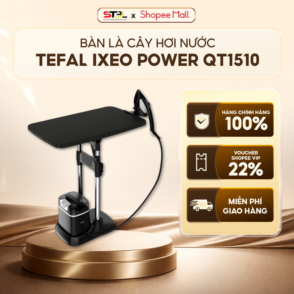 Bàn là cây hơi nước Tefal Ixeo All in One QT1510 Chính Hãng, công nghệ hơi nước mạnh, làm phẳng nhan