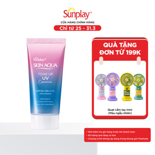 Kem chống nắng nâng tông cho da tối màu dạng tinh chất Sunplay Skin Aqua Tone Up UV Essence Lavender SPF 50+ PA++++ 50g