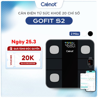 Cân điện tử sức khỏe thông minh Crenot Gofit S2 cân đo 20 chỉ số cơ thể phân tích lượng mỡ cân y tế điện tử mini inbody