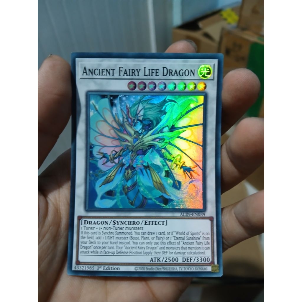 [Yugioh Biên Hòa Store] 1 lá thẻ bài ALIN-EN039 Ancient Fairy Life Dragon Super Rare 1st