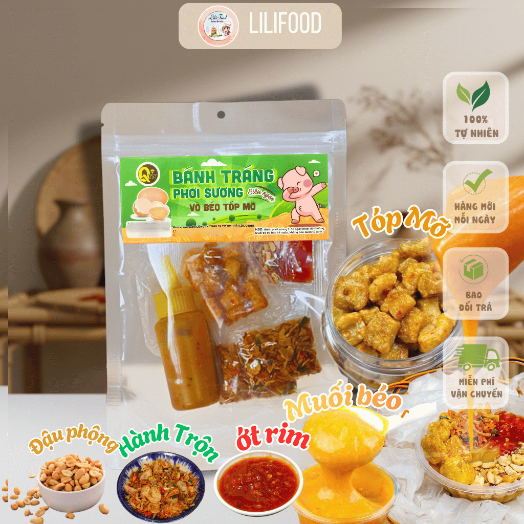 SET Bánh Tráng Dẻo Cuộn/Vò Bơ Hành Phi Me/ Muối Bò Cay,...-SET Bánh VIP-Lilifood