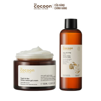 [MUA 2 GIẢM 45%] Combo Thạch bí đao 100ml + Nước tẩy trang bí đao Cocoon 500ml