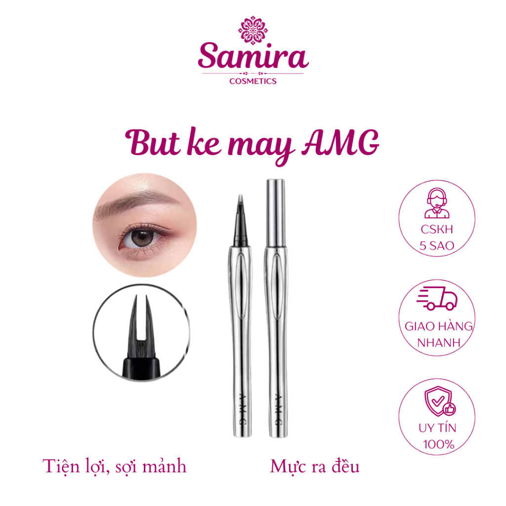 Bút Kẻ Mày 2 Đầu AMG Chống Nước, Không Lem, Đầu Siêu Nhỏ, Tạo Hiệu Ứng Tự Nhiên, Phẩy Sợi 0.55ml Sam