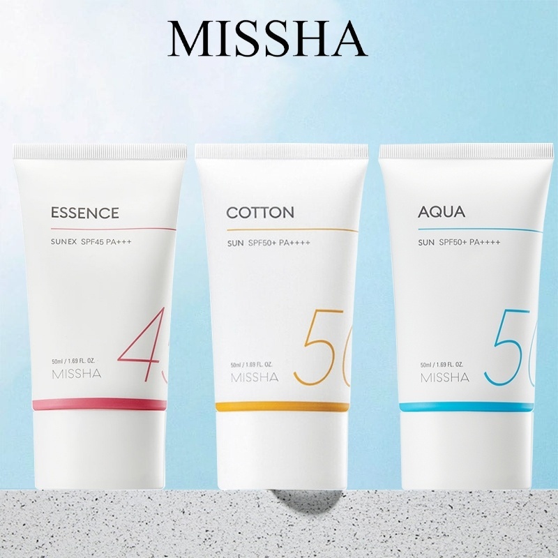 Kem chống nắng MISSHA All Around Safe Block Aqua SPF 50+ PA++++ / Cotton Sunscreen