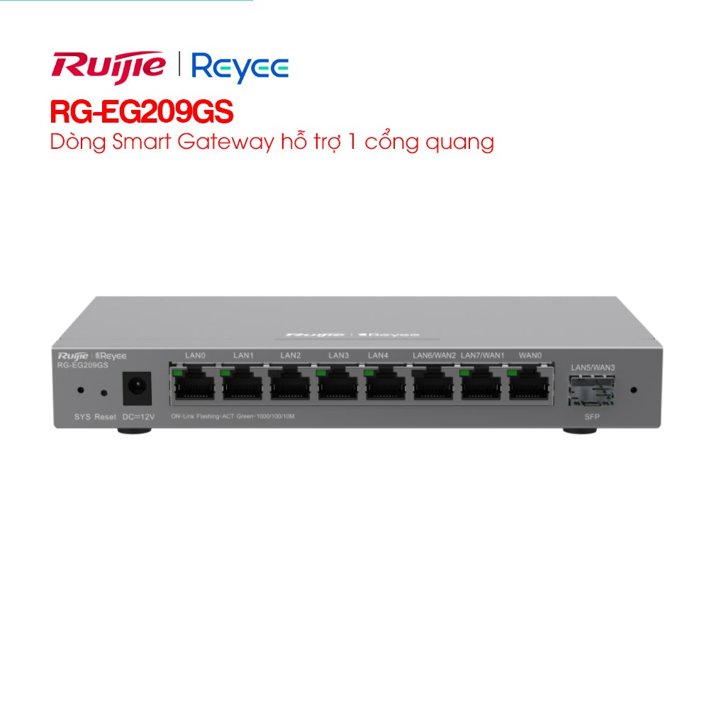 Smart Gateway Cân bằng tải quản lý qua app 200 user, Ruijie RG-EG209GS 209GS (chính hãng)