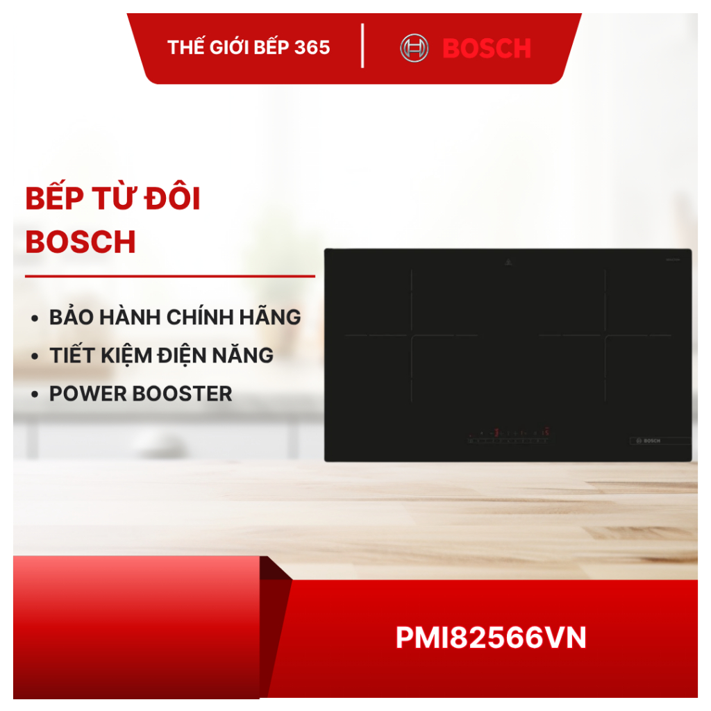 Bếp Từ Đôi Bosch PMI82566VN Lắp Âm – Serie 8, Booster 2 Vùng Nấu