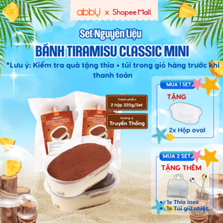 [ABBY] Set Nguyên Liệu Làm Bánh Tiramisu Mini cacao, matcha - Thành phẩm 900ml (2 hộp 450ml/hộp) - Không cần lò nướng