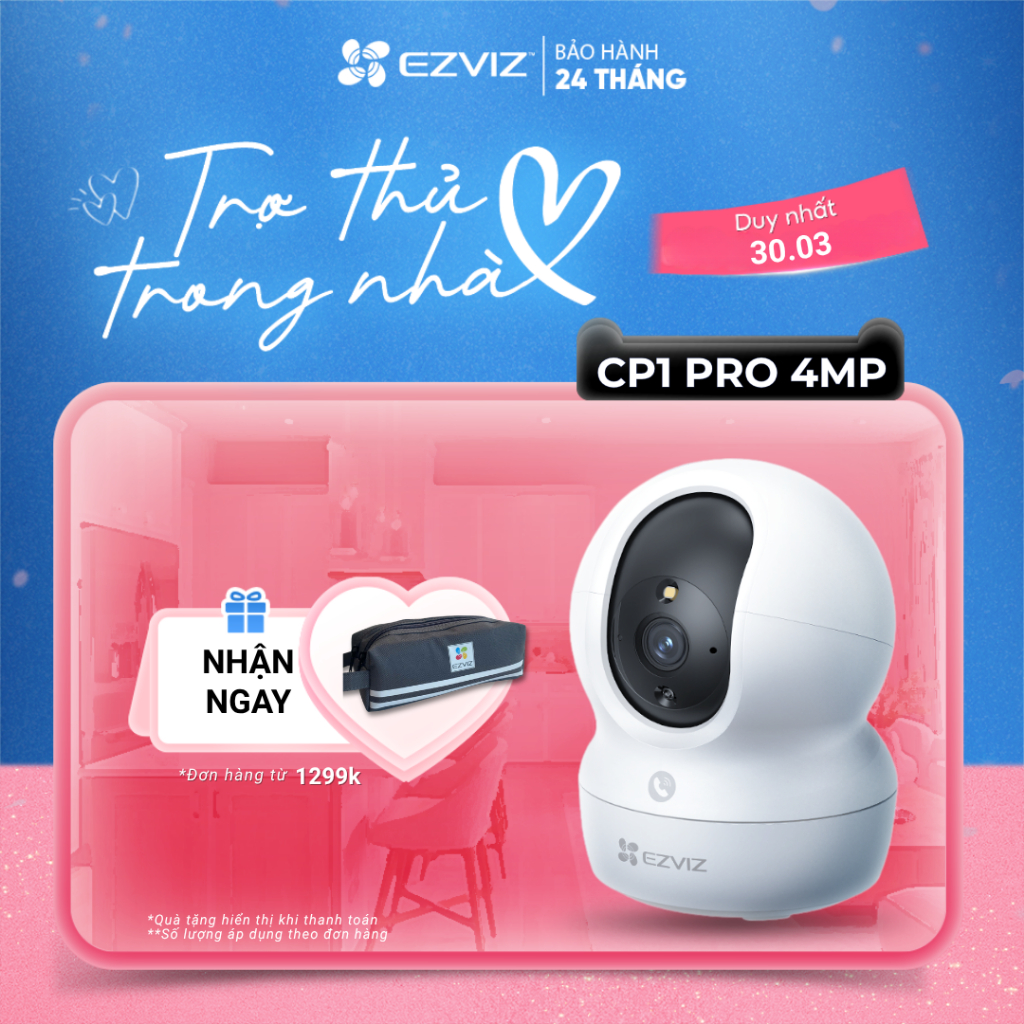 Camera WIFI EZVIZ CP1 Pro 3MP / 4MP Quay Quét 360 Độ, Chạm để gọi, Ghi hình màu đêm thông minh