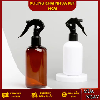 Chai Nhựa PET Bầu Tròn 300ml / 500ml Vòi Xịt Cò Súng – Bình Xịt Dung Dịch, Mỹ Phẩm Cao Cấp