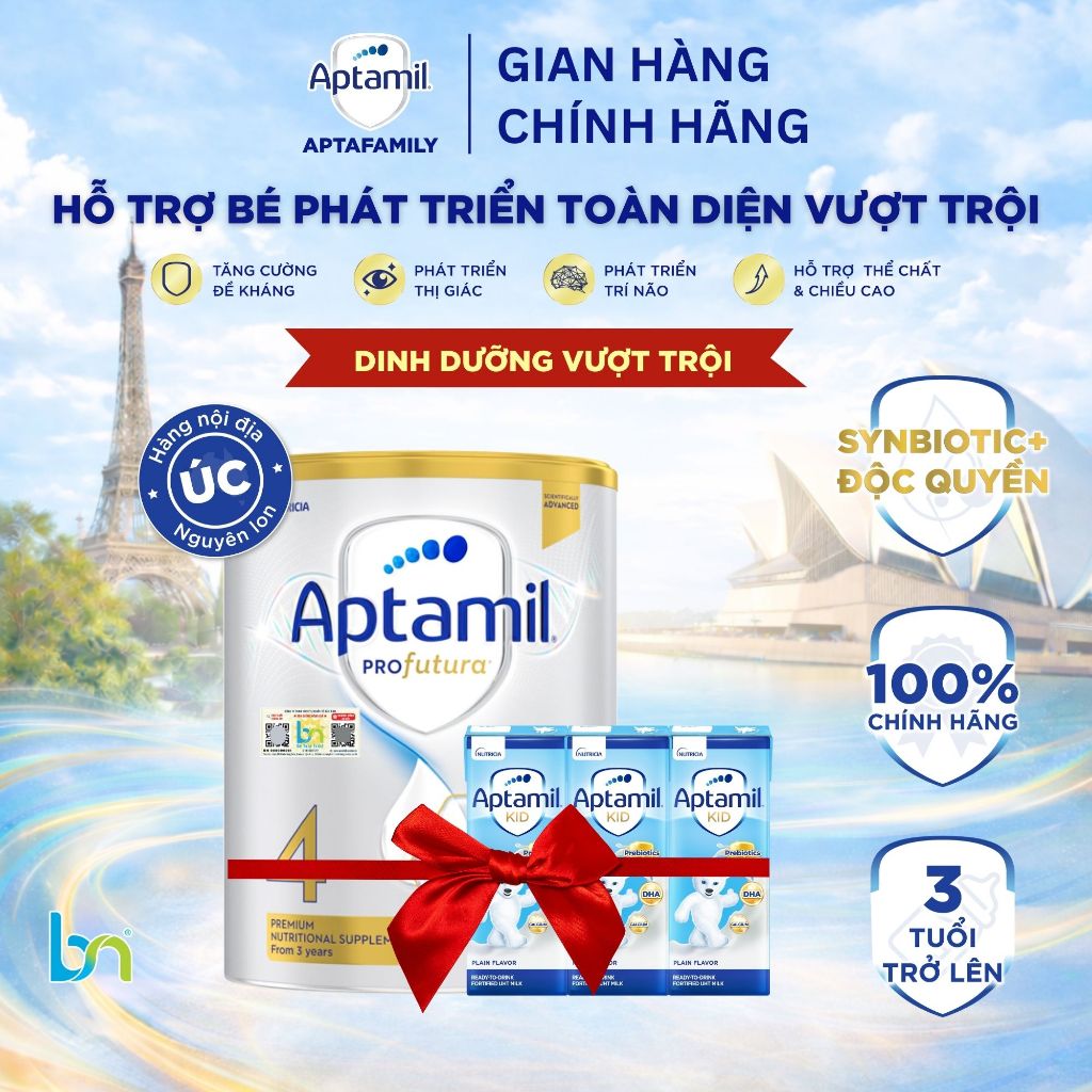 Sữa Bột Aptamil Profutura Úc số 1,2,3,4 hộp 900g tiêu hoá khoẻ mạnh phát triển toàn diện cho bé